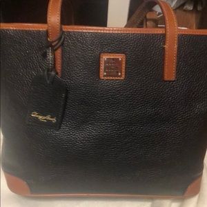 Large D@B pebbled leather tote with wallet